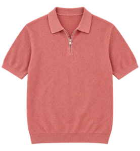 Coral zip-neck knit polo product reference