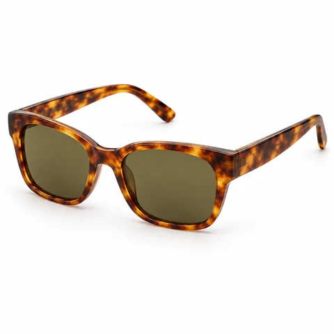 Amber tortoiseshell sunglasses on white