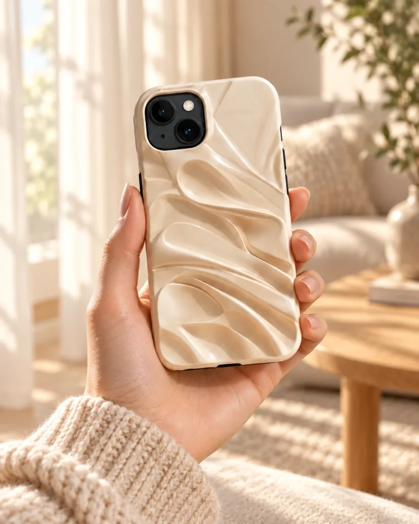 Cream phone case: lifestyle direction