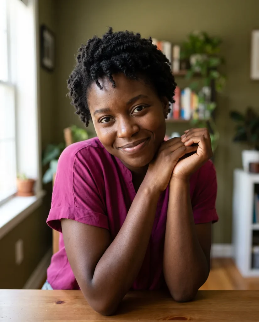 Amina, an AI model reference for product photos